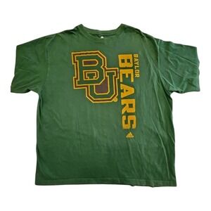 Adidas Baylor Bears Distressed Graphic T-Shirt‎ Tee Men's 2XL Green Yellow NCAA